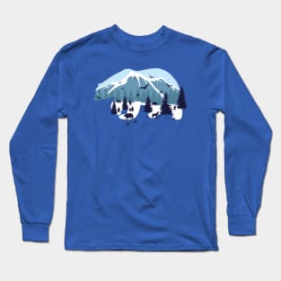 Polar Bear Silhouette Long Sleeve T-Shirt